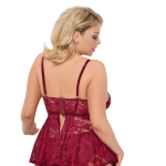 Κόκκινο δαντελωτό babydoll με σλιπ Cottelli Collection