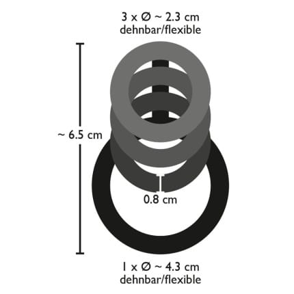 Κάλυμμα πέους όρχεων με 4 Δαχτυλίδια Cock Ring