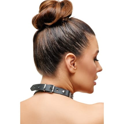Δερμάτινο Κολάρο με μεταλλικές αλυσίδες Chain Collar ZADO