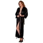 Κιμονό Σατέν Μαύρο Γυαλιστερό Kimono Cottelli LINGERIE