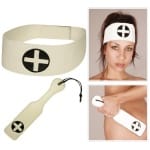 Άσπρο Μαστίγιο Νοσοκόμας Nurse Paddle With Hairband