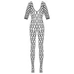Μαύρο Δικτυωτό Ολόσωμο Crotchless Catsuit