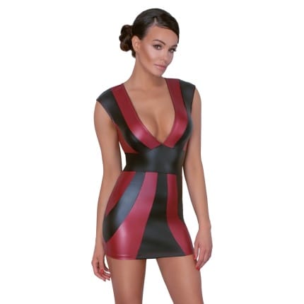Σέξι Κόκκινο Φόρεμα με Μαύρες Λωρίδες Sexy Red Dress