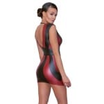 Σέξι Κόκκινο Φόρεμα με Μαύρες Λωρίδες Sexy Red Dress