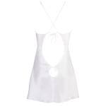 Σέξι σατέν νυχτικό με ανοιχτή πλάτη Satin Chemise white