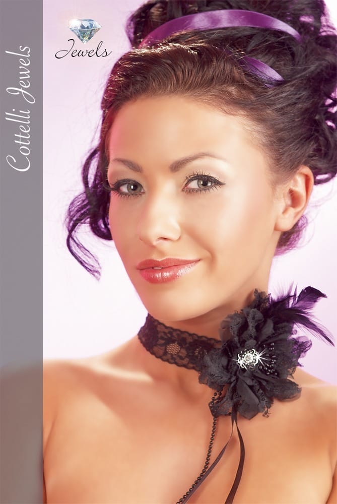 24502241001-mavro-kolie-dantela-lace-collar-flower Μαύρο κολιέ δαντέλα με ένα διακοσμητικό λουλούδι Lace Collar with Flower