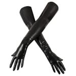 Γάντια Λάτεξ Μακριά Μαύρα Latex Gloves Shiny