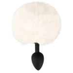 Πρωκτική σφήνα με ουρά λευκή Butt Plug fluffy tail