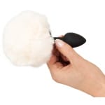 Πρωκτική σφήνα με ουρά λευκή Butt Plug fluffy tail