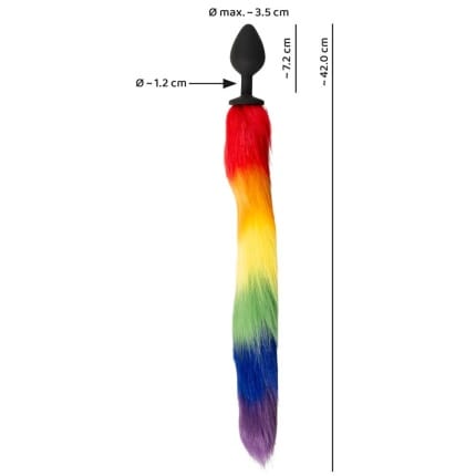 Πρωκτική σφήνα με ουρά ουράνιο τόξο fluffy tail