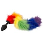 Πρωκτική σφήνα με ουρά ουράνιο τόξο fluffy tail