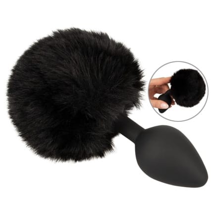 Πρωκτική σφήνα με ουρά μαύρη fluffy tai
