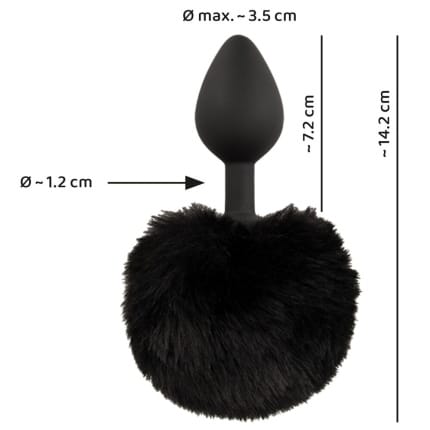 Πρωκτική σφήνα με ουρά μαύρη fluffy tai