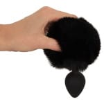 Πρωκτική σφήνα με ουρά μαύρη fluffy tai