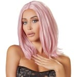 Shoulder-length pink wig