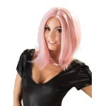 Shoulder-length pink wig