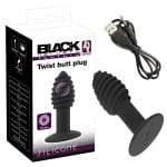 Επαναφορτιζόμενη Πρωκτική Σφήνα Twist Butt Plug Black Velvets