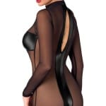 Transparent Crotchless Jumpsuit Noir