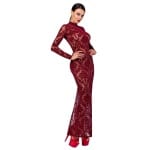 Μακρυμάνικο φόρεμα μέχρι τον αστράγαλο Long-sleeved Dress Kink Royal Noir