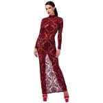 Μακρυμάνικο φόρεμα μέχρι τον αστράγαλο Long-sleeved Dress Kink Royal Noir