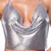 Μεταλλικό Crop Top Ασημί