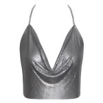 Μεταλλικό Crop Top Ασημί