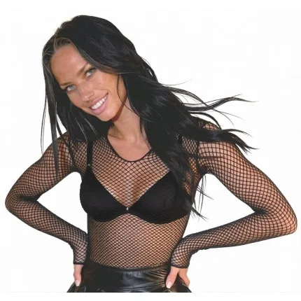 Διάφανη Διχτυωτή Μπλούζα με Μανίκια Μελίτη