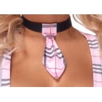 Κορμάκι μαθήτριας Μελίτη με choker και καρό γραβάτα