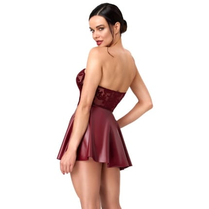 Strapless Μίνι Φόρεμα Κορσές Ευγενία με flock σχέδιο