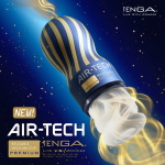 AIR-TECH Premium TENGA – διαφημιστική παρουσίαση με μπλε και χρυσό φόντο