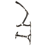 Harness Bad Kitty πλάγια όψη με ρυθμιζόμενες αγκράφες και ασημί κρίκους